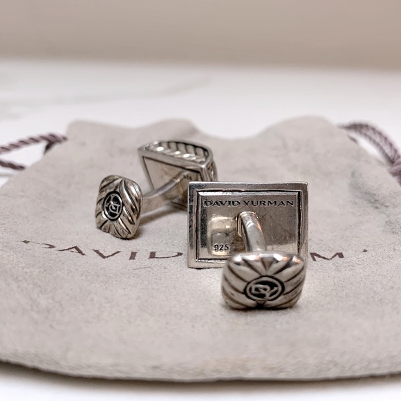 David Yurman Silver Cufflinks - Picture 2 of 3